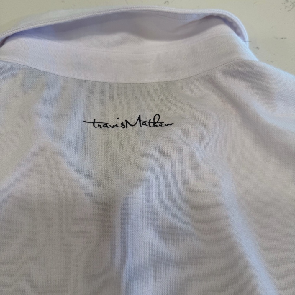 Travis Mathew White Polo with Speckled Pocket Medium - Picture 5 of 8
